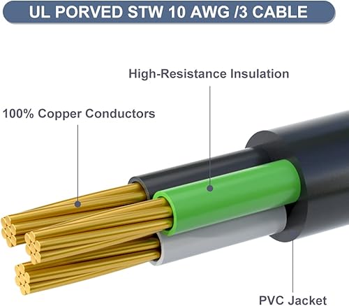 Miniatura 4 de AOWEITOUR Cable adaptador RV de 30 amperios a 50 amperios, NEMA TT-30P macho a hembra 14-50R Dogbone, para caravana, remolque, cámper, resistente,