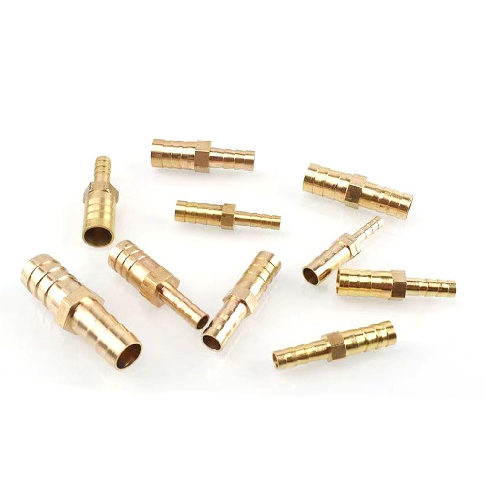 Racores de empalme con espiga de latón, Accesorios de púas for manguera latón, empalmador reductor, varios tamaños, paquete 5/10(14mm*8mm,10pcs)