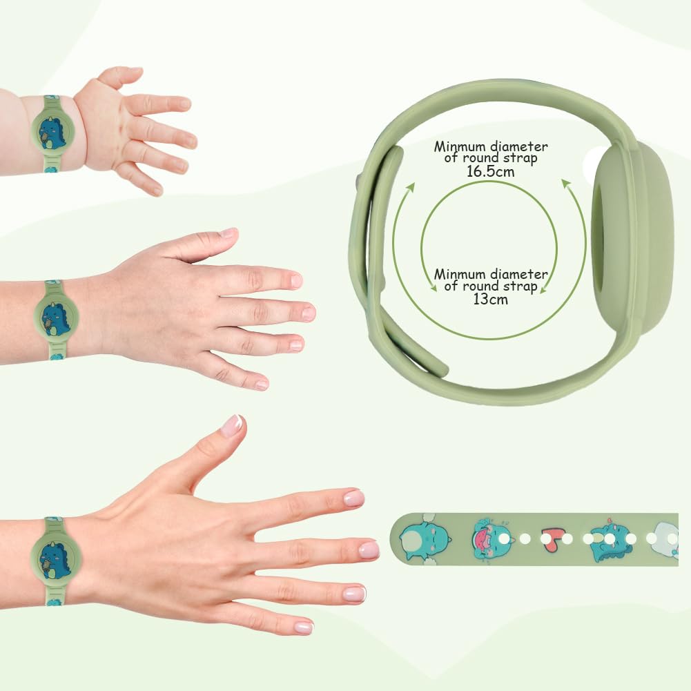 AXFEE Pulsera Compatible con Airtag - 2 Piezas de Silicona para Niños, Funda Protectora Ajustable Antipérdida, Impermeable (Nuevo Unicornio + Dinosaurio, Airtag No Incluido) - 2