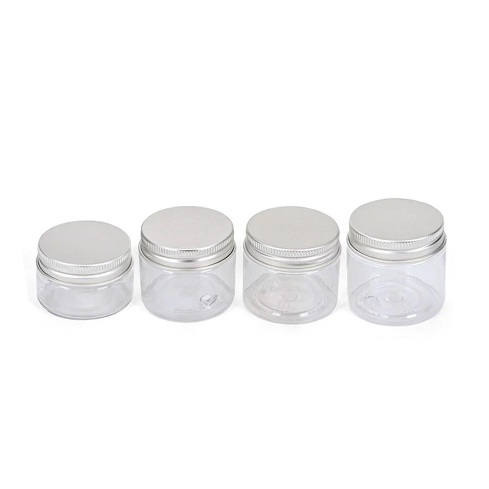 Kosmetiktiegel 10Pcs 30ml 40ml 50ml 60ml Leere Creme Jar Mit Aluminium Kappe Kosmetische Behälter Kunststoff PET Make-up-Flasche Klare Dichtung Topf FüR Lotion, Lippenbalsam, Creme(30ml)