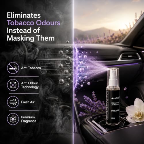 Image of Premium Car Air Freshener Spray 60ml | Pure Drive | Anti Odour Technology | Lavender & Vanilla Twist | Interior Fabric Freshener | Long Lasting Luxury Fragrance | Up to 400+ Sprays