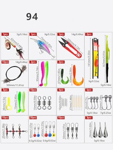 Kit de Pesca Completo 94 Piezas con Accesorios miniatura 2