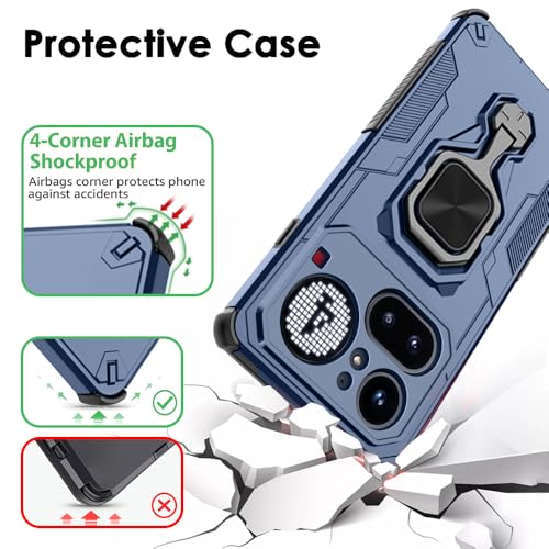 Image of TheGiftKart Tough Armor Bumper Back Case Cover for Nothing Phone 4a Pro 5G | Ring Holder & Kickstand in-Built | 360 Degree Protection Back Case Cover for Nothing Phone 4a Pro 5G (PC & TPU, Black)