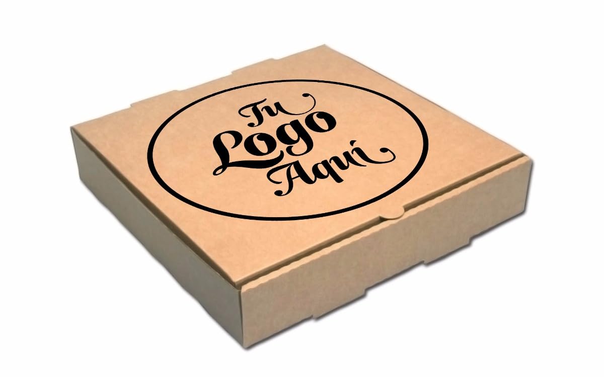Caja Para Pizza Personalizada - Kraft -33x33x4cm - Pack 100 unidades
