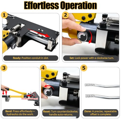Image of Hydraulic Conduit Bender Tool for 1 /2 inch & 3 /4 inch EMT