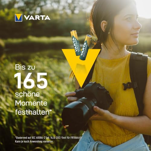 VARTA Batterien AAA, wiederaufladbar, 4 Stück, Power on Demand Recharge Accu, Akku, 800 mAh Ni-MH, ohne Memory Effekt, vorgeladen… – Ansicht 4
