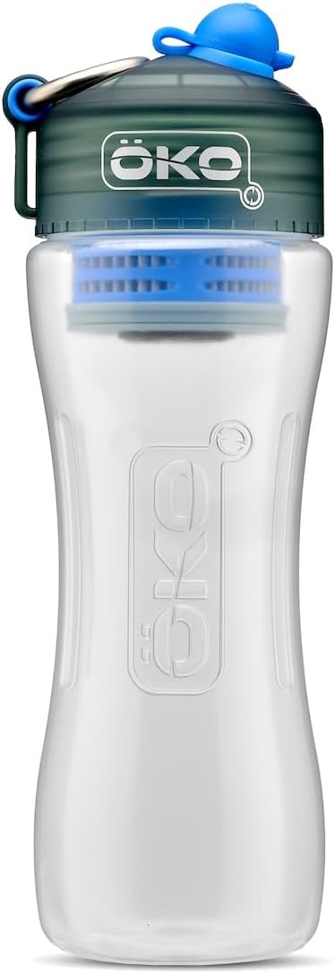 OKO Advanced Water Bottle with Filter Derived from NASA Technology, Filtered Water Bottle for Travel/Outdoors & Home, Water Filter Bottle for Harmful Contaminants (650 ML, Arctic)