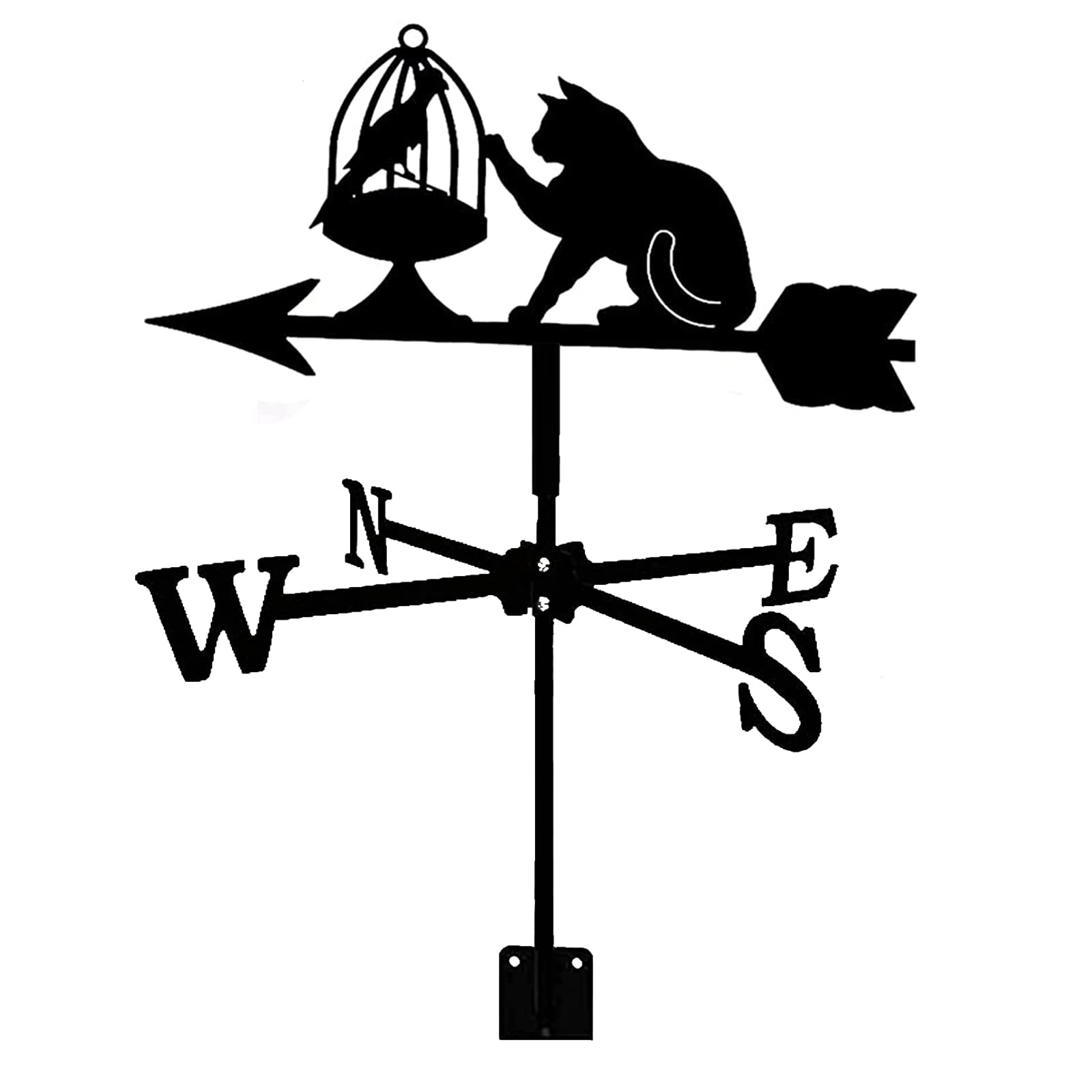 Metal Bracket Weathervane Retro Weather Vane Stainless Steel Wind Direction Indicator for Garden And Yard Measuring Tool Decoration