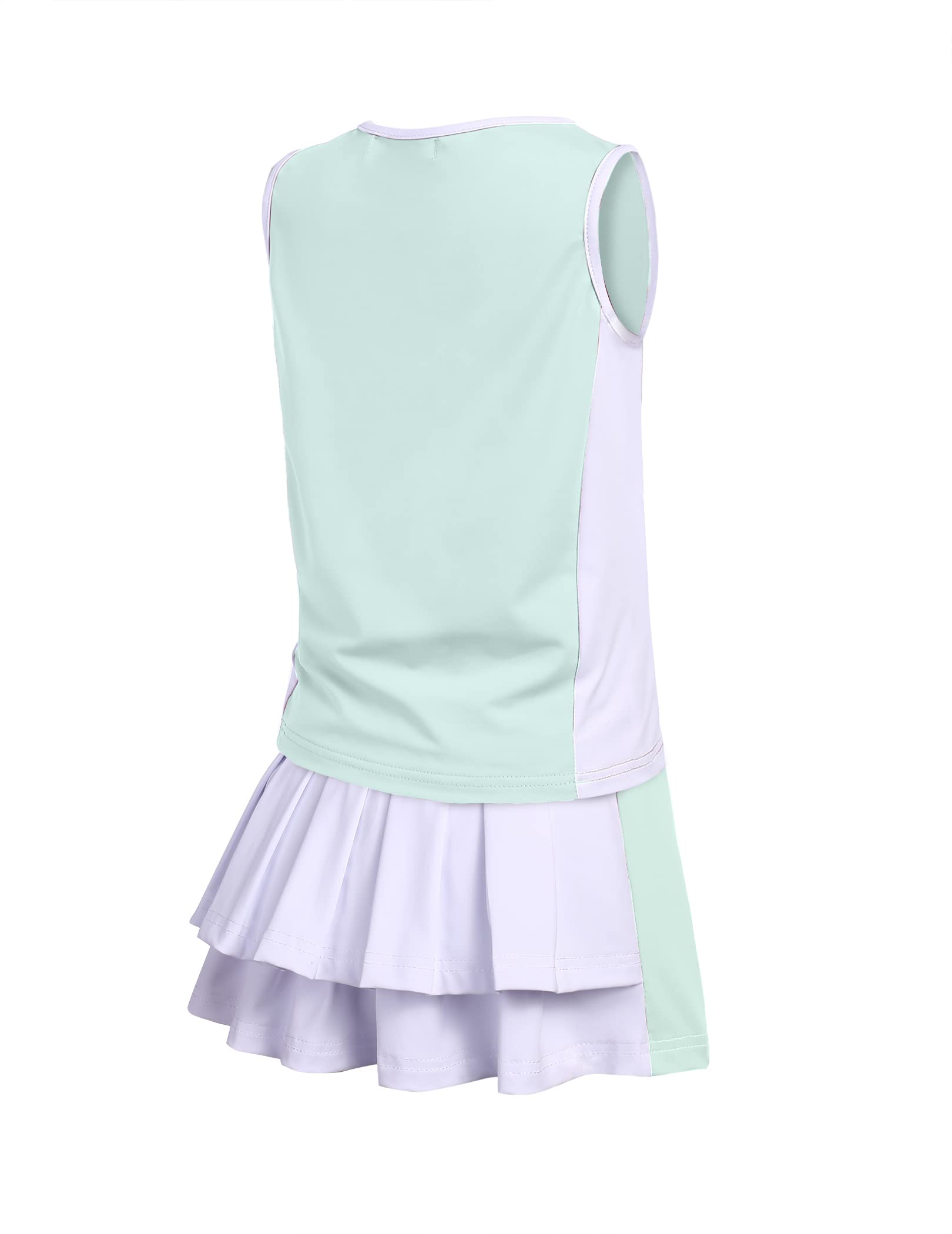 Zaclotre Girls Tennis Dress with Pockets Sleeveless Tank Top and Skirt Sets
