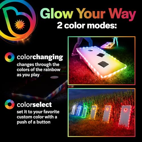 Image of BrightzBrightz TossBrightz Red Led Cornhole Lights Led Corn Hole Lights Cornhole Led Lights for Hole and Board Corn Hole Board Light Kit Light Up Cornhole Set Glow in The Dark Cornhole Board