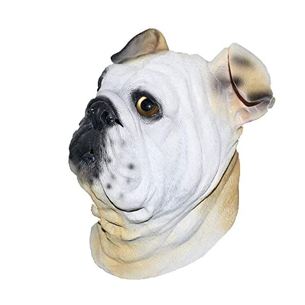 Halloween english bulldog mask latex animal dog mask full head realistic pet dog fancy dress up party costume props multicoloured - image 3