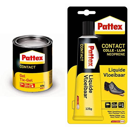 Pattex Colle contact type néoprène- Formule Gel tous matériaux- boite 625 gr & Pattex Colle contact type néoprène- Formule Liquide tous matériaux- tube...