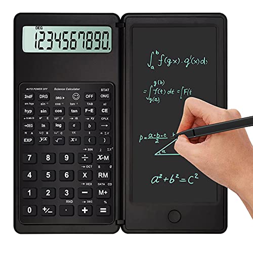 Scientific calculators - 10 Digit LCD Display Desktop Calculator, Office Calculator with erasable Board, Suitable for high School, College and Office Business, School Gifts (Black)