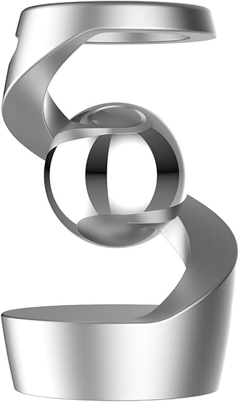 Giocattolo cinetico da scrivania che sfida la gravità, giroscopio sospeso da desktop, giocattolo da scrivania illusione ottica,giocattoli cinetici da scrivania,forma metallica che sfida la gravità (C