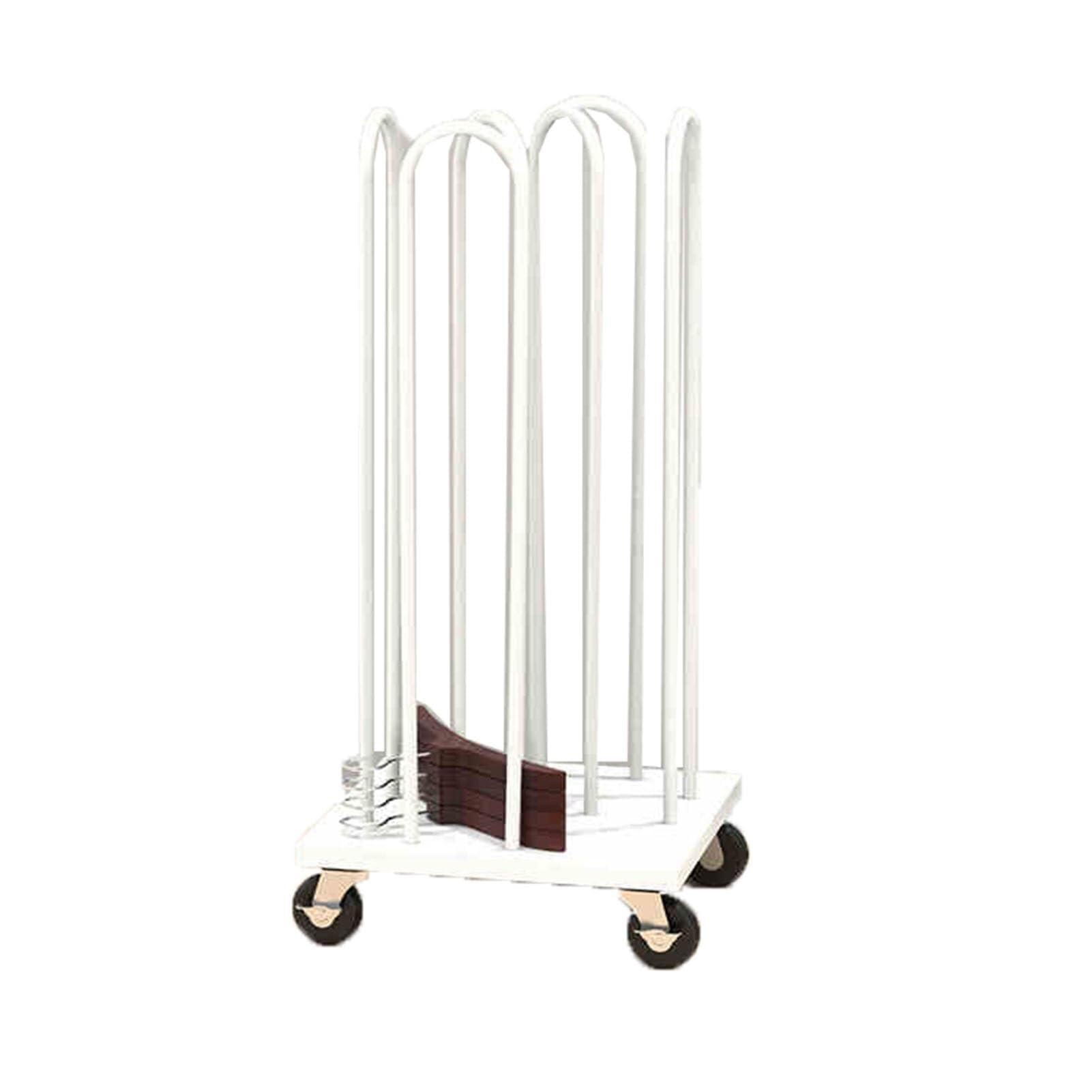 Metalowy organizer na wieszaki z kółkami, stojący wózek do przechowywania w pralniach i sklepach odzieżowych, mieści 100 wieszaków, biały, wys. 90 cm,White-H-90cm