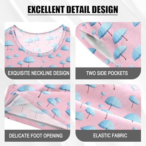 Umbrella Pink Pajama Set Pajamas Sleepwear Nightwear Loungewear Clothes Set B04024404