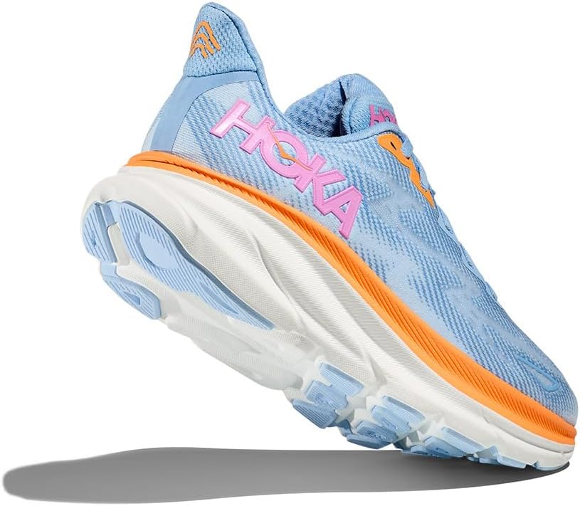 HOKA ONE ONE Womens Clifton 9 Textile Airy Blue Ice Water Trainers 7 US | Image 3