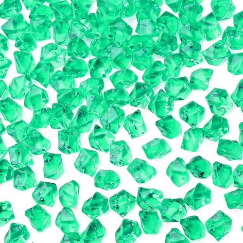 AWARDSEN 500 Stück Dunkelgrün Acryl Deko Diamanten, Edelsteine für Hochzeit, Kunsthandwerke Deko, Glitzersteine, dekosteine, Party, Vasenfülle, Muggelsteine Bunt