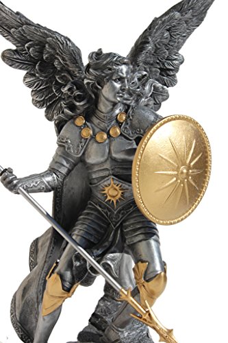 Estatua del Arcángel Rafael en Resina y Metal 13.6" miniatura 2