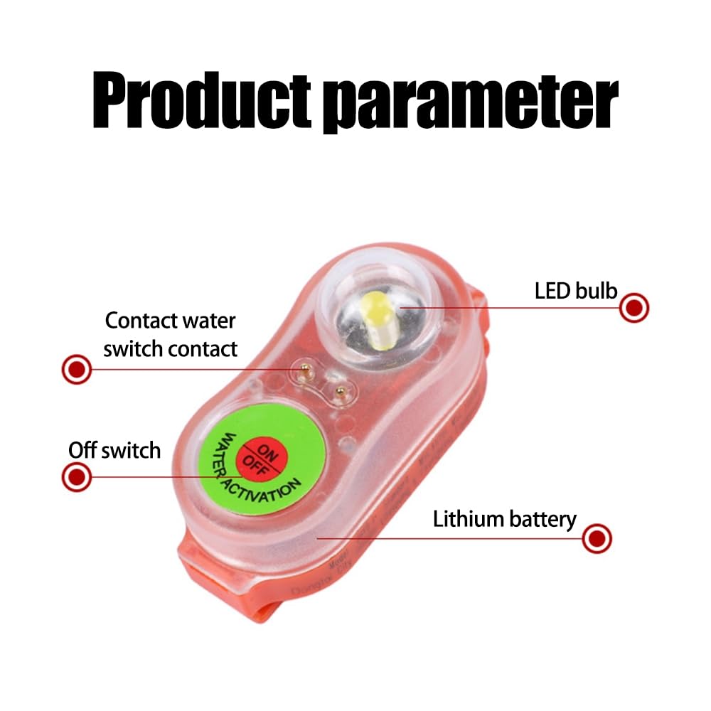 2PCS Luce Gilet di Salvataggio, Localizzatore Automatico Luce LED Stroboscopica Gilet di Salvataggio per Emergenza Sopravvivenza In Acqua