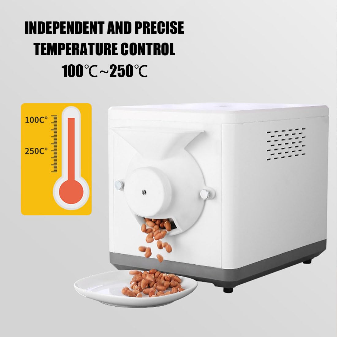 Palarka do kawy ziarnistej, 1500g elektryczna palarka do kawy z odłączanym portem dozującym, regulowana temperatura (0-250°C), w pełni automatyczne smażenie na woku