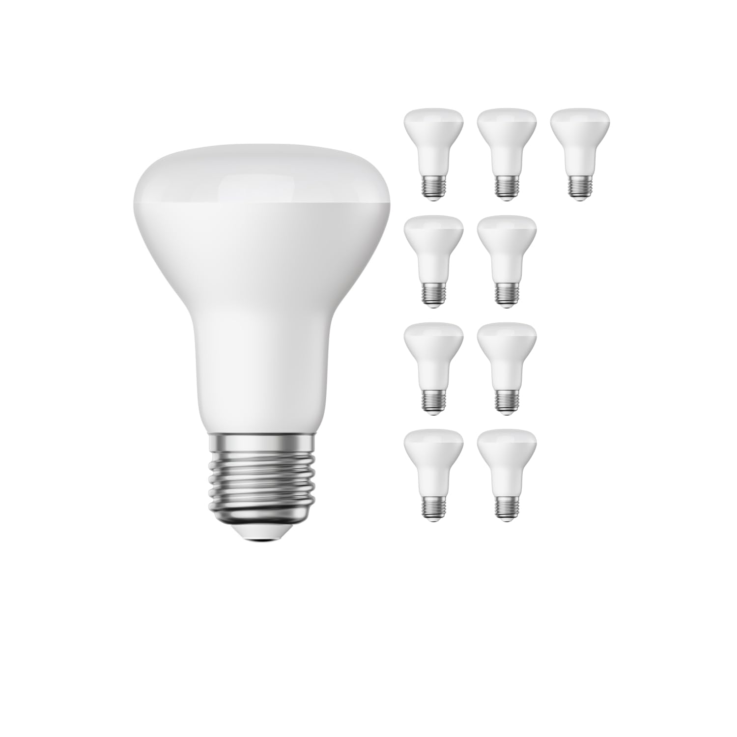 ledscom.de 10 Stück E27 LED Leuchtmittel, R63, warmweiß (2700 K), 8 W, 750lm, matt