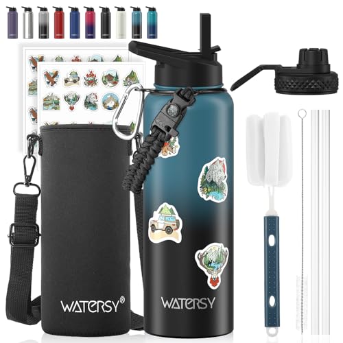 40oz Insulated Water Bottle with Straw Spout