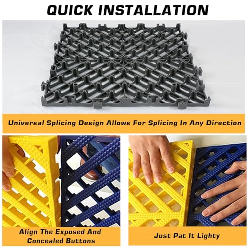 Grille de drainage emboîtable et dalle de sol modulaire pour extérieur
