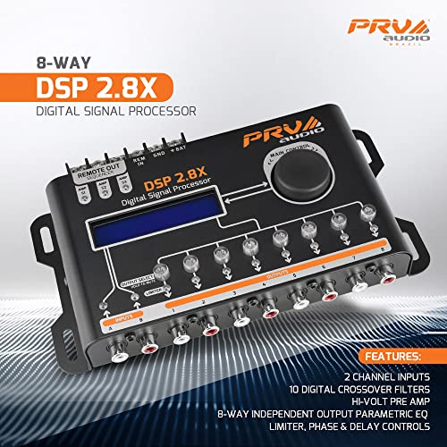 image for PRV AUDIO Car Audio DSP 2.8X Digital Crossover and Equalizer 8 Channel