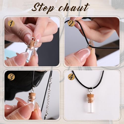 10 Set Mustard Seed Faith Bottle Necklace Christian Gifts Bulk for Woman DIY Mini Glass Jars Craft Necklace with Christian Faith Cards, Without Mustard Seed4