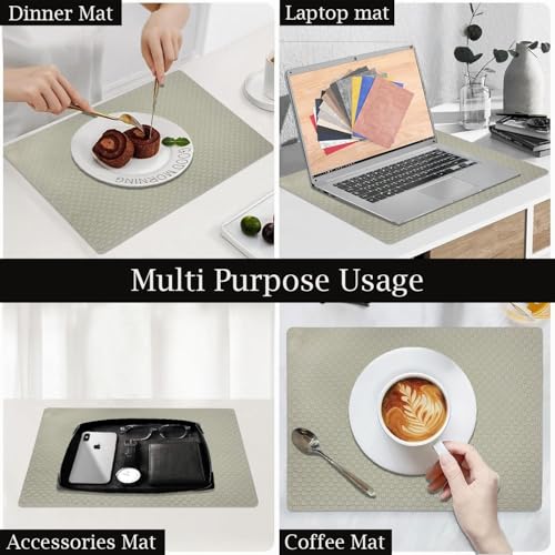 Image of Amazon Brand - Umi PVC Vinyl Foam Design Placemat STPG127 | Heat Resistant, Wipe Clean, Anti-Skid Table Mats for Dining Table, Kitchen & Home Decor (30x45 CM Grey Set of 2)