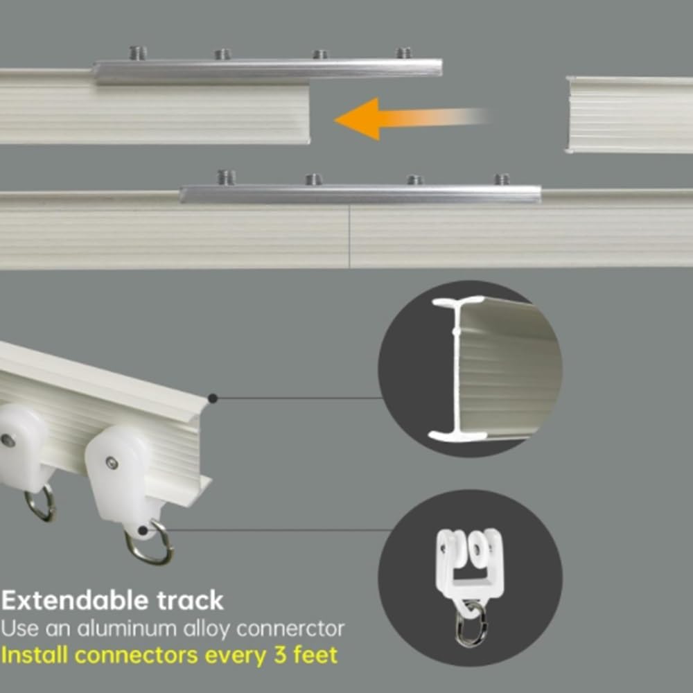 Samoprzylepny system szyn ain - Adjuble aluminiowa szyna z klipsami do montażu sufitowego i ściennego - łatwa instalacja do domu i biura, oszczędność miejsca