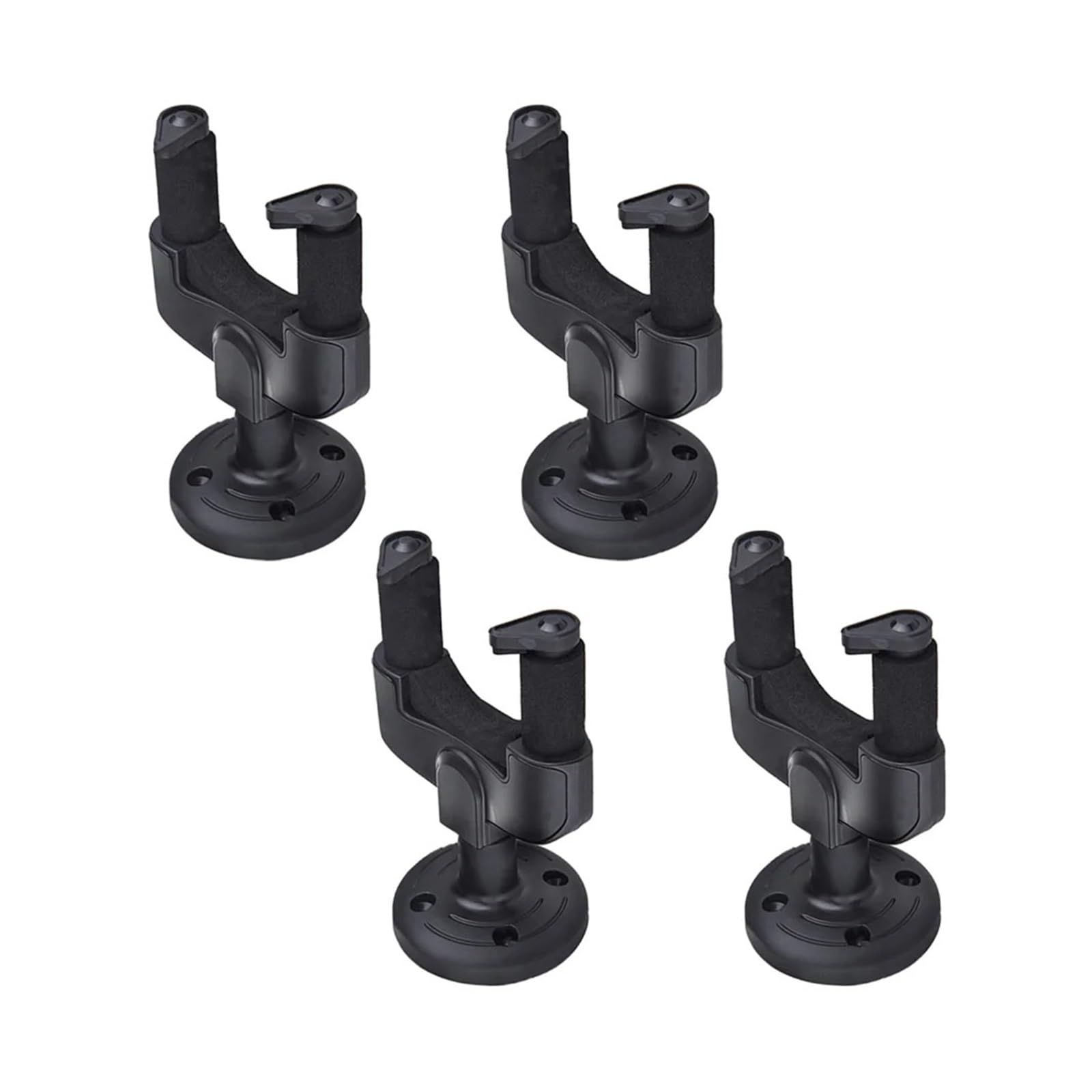 tianwandong Wieszaki ścienne na gitarę Półka ścienna na gitarę Stojak na gitarę Hak z automatyczną blokadą Uchwyt i podstawa (czarny)(6Pcs)