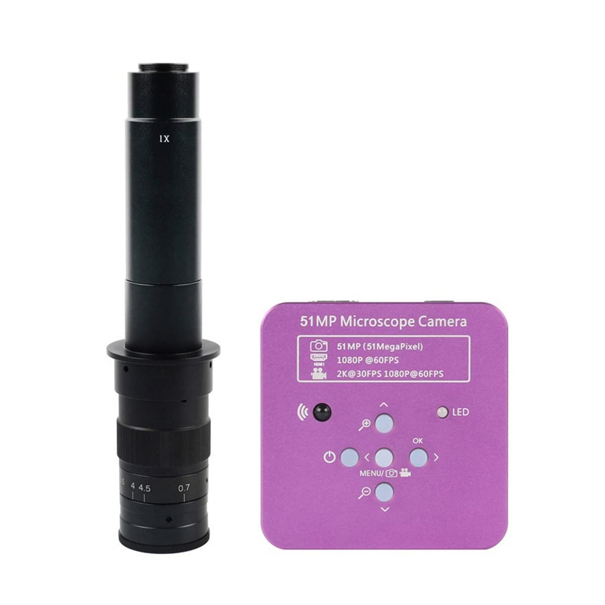 Microscope 51MP 2K Industrial Zoom Digital Microscope Lens(with 300X Lens)