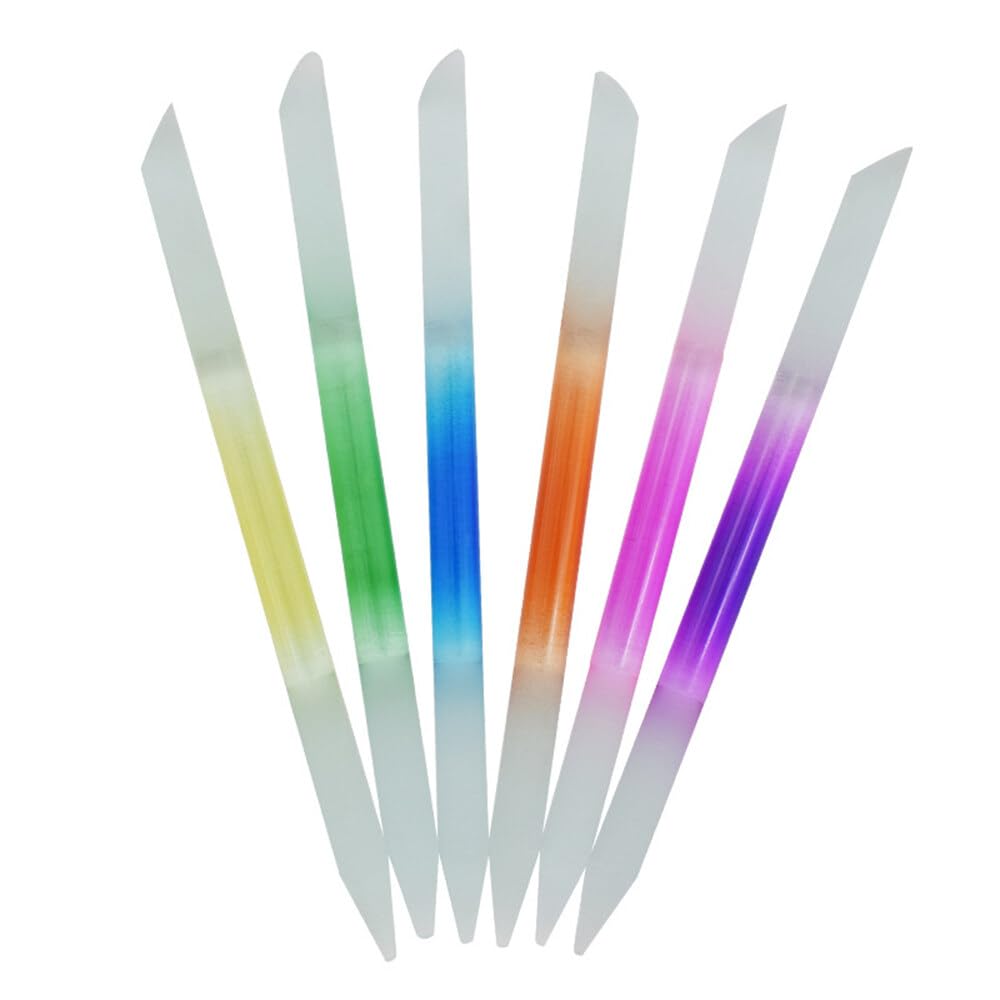 1Pcs Cuticle Pusher, Professional Cuticle Remover, Gradient Color Nail Art Tools, Double Sided Nail File, Glass Cuticle Pusher Pedicure Tool Durable Processing
