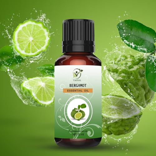 Image of VIRTUAL Bergamot Essential Oil For Hair, Face, Skin & 100% Pure & Natural Pure Aromatic Oil for Anxiety Relief & Skin Health Great for Aromatherapy, Relaxation Techniques & DIY Projects (15 ML)