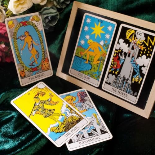 Image of The Rider Tarot Oracle Tarot Cards in A Tin A 78-Card Deck with Guidebook Gilded Golden (Limited Edition) 400 GSM Gold Core Cardstock for Adults (The Rider Gold Foil)