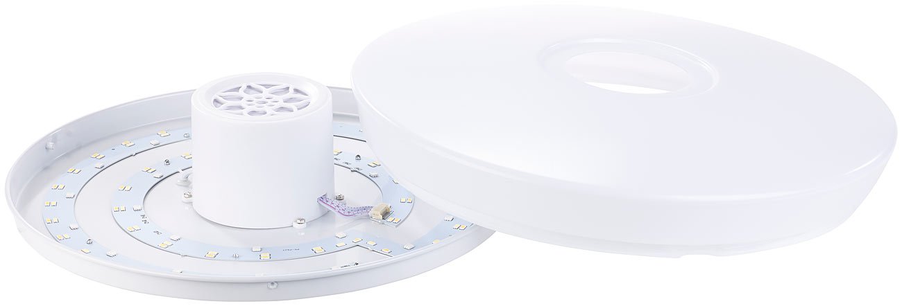 RGBW-LED-Deckenleuchte con altoparlante Bluetooth 4.0, sveglia luminosa, 1500 lm, 24 W
