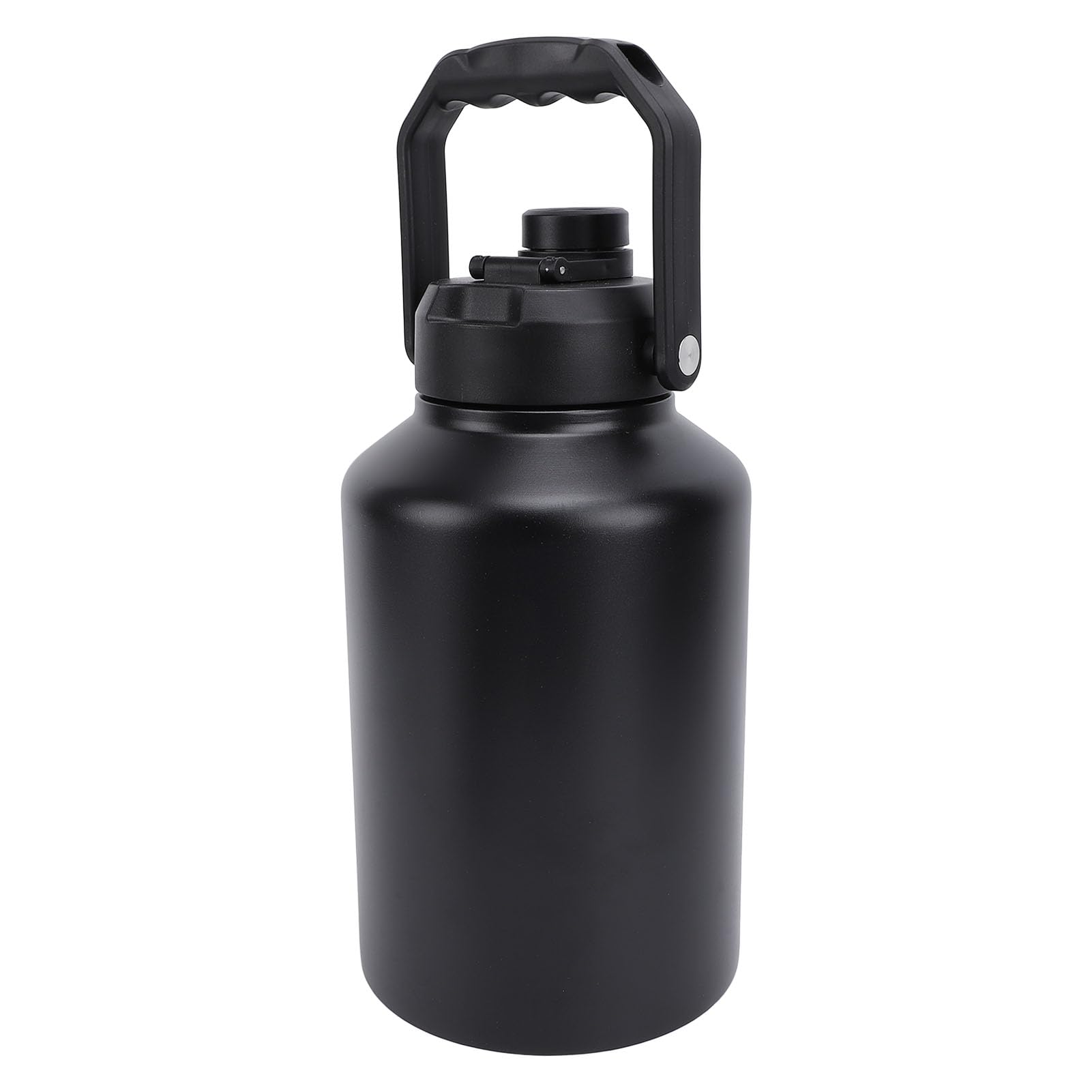 aqxreight 3,8 L Edelstahl-Sportflasche, Doppelwandig, für Fitnessstudio, Camping, Wandern, Reisen, Großes Fassungsvermögen, mit Rutschfestem, Khaki (BLACK)