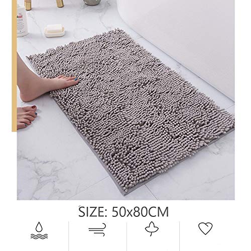 AMAYGA Badtapijten Badkamer Antislip 80x50cm Chenille Badmat, Gemakkelijk te reinigen Badkamermatten, Zacht Microfiber… - Image 4