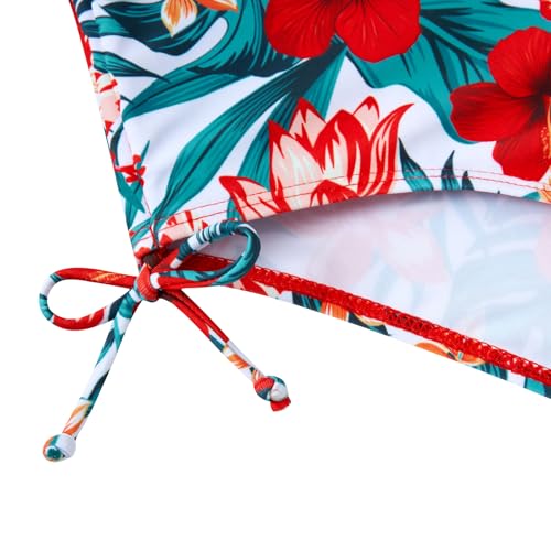 Image of BFUSTYLE Girls One Piece Swimsuit Cute Striped Bathing Suit Hawaii Swimwear 6-17 Years