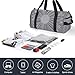 Grey And White Fashion Daisies Gym Bag Travel Duffel Bags for Men Women Large Weekender Bags Carry On Overnight Duffle Bag with Shoe Compartment for Workout