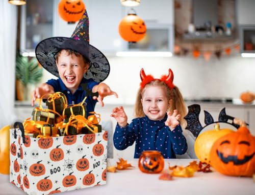 Image of Halloween Basket Pumpkin Baskets for Kids Trick or Treat Bins for Halloween Parties(Spider Halloween)