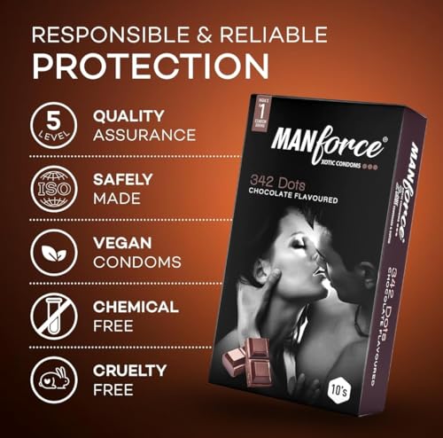 Image of MANFORCE Chocolate Condom Flavor (20s) Pack Of 5 Condom (Set of 5, 100 Sheets)