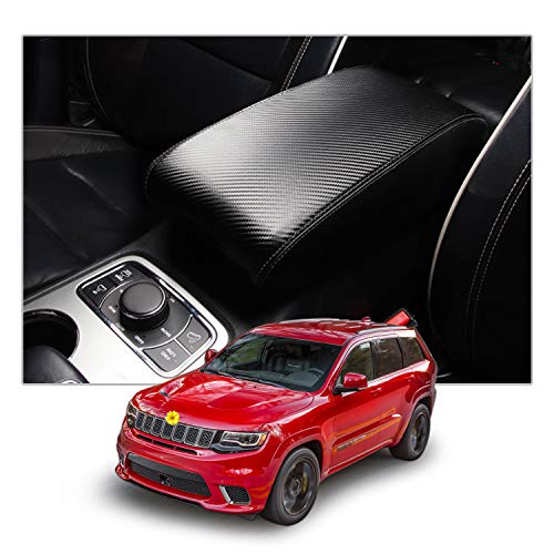 CDEFG Car Center Armrest Cover Console Lid Cover for Grand Cherokee 2011-2020 2021, Armrest Pads Supporter, Scratch Resistance (Black Armrest Cover) by CDEFG - Image 2