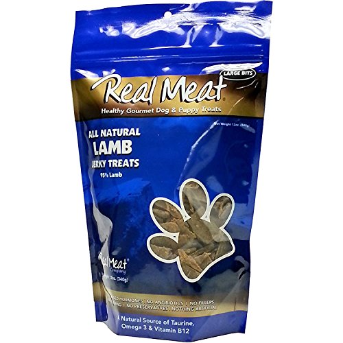 The Real Meat Company 828010 Dog Jerky Lamb Treat, 12-Ounce