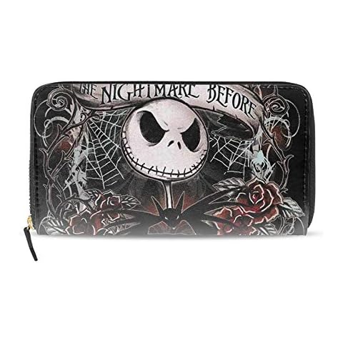 DZGlobal Women Printed Zip Around Wallet Halloween Art Soft PU Clutch Holder Purse Cover