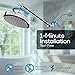 SparkPod Round Rain Shower Head with Shower Head Extension Arm - High Pressure Rain - Luxury Modern Look - No Hassle Tool-less 1-Min Installation (16