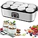 Joghurtbereiter,Joghurt-Maker,Joghurtmaschine mit LCD Display,Elektrischer Joghurt-Maker,mit temperaturregelung,Inkl. 8 Tassen,automatische Abschaltung,LCD Display,8-48H,20℃-55℃