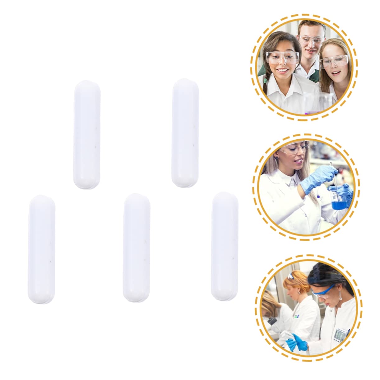 Gatuida 25pièces Barre Magnétique De Mélange Ptfe Pour Laboratoire De Résistante Corrosion Et Aux Hautes Températures Idéale Pour Expériences Scientifiques Et Applications De